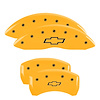14027SBOWYL Front & Rear Disc Brake Caliper Covers for 1998-2002 Chevy Camaro [Yellow Finish w/ Black Bowtie] - image 1