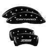14027SZ84BK Front Disc Brake Caliper Covers for 1998-2002 Chevy Camaro [Black Finish w/ Silver Camaro / Z28 (Gen 4)] - image 1