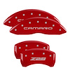 14027SZ84RD Front Disc Brake Caliper Covers for 1998-2002 Chevy Camaro [Red Finish w/ Silver Camaro / Z28 (Gen 4)] - image 1