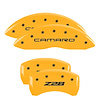 14027SZ84YL Front Disc Brake Caliper Covers for 1998-2002 Chevy Camaro [Yellow Finish w/ Black Camaro / Z28 (Gen 4)] - image 1