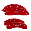 14033SMGPRD Front & Rear Disc Brake Caliper Covers for 2010-2015 Chevy Camaro [Red Finish w/ Silver MGP]