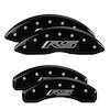 14033SRS5BK Front & Rear Disc Brake Caliper Covers for 2010-2015 Chevy Camaro [Black Finish w/ Silver RS (Camaro Gen 5/6)] - image 1