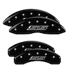 14036SSS5BK Front & Rear Disc Brake Caliper Covers for 2010-2015 Chevy Camaro [Black Finish w/ Silver SS (Gen 5/6)] - image 1