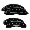 14036SZ85BK Front Disc Brake Caliper Covers for 2010-2015 Chevy Camaro [Black Finish w/ Silver Camaro / Z28 (Gen 5)] - image 1