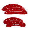 14036SZ85RD Front Disc Brake Caliper Covers for 2010-2015 Chevy Camaro [Red Finish w/ Silver Camaro / Z28 (Gen 5)] - image 1
