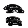 14050SSS4BK Front & Rear Disc Brake Caliper Covers Fits Select Chevy Impala/Chevy Monte Carlo [Black w/Silver SS (Monte Carlo)] - image 1