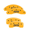 14050SSS4YL Front & Rear Disc Brake Caliper Covers Fits Select Chevy Impala/Chevy Monte Carlo [Yellow w/Black SS (Monte Carlo)] - image 1