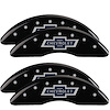 14173SBANBK Front/Rear Brake Caliper Covers Fits Chevy Silverado 2500 HD/3500 HD [Black w/Silver 100 Anniversary Chevrolet] - image 1
