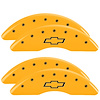 14173SBOWYL Front/Rear Disc Brake Caliper Covers Fits Chevy Silverado 2500 HD/Chevy Silverado 3500 HD [Yellow w/Black Bowtie] - image 1