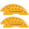 14173SSILYL Front/Rear Disc Brake Caliper Covers Fits Chevy Silverado 2500 HD/Chevy Silverado 3500 HD [Yellow w/Black Silverado] - image 1