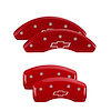 14206SBOWRD Front & Rear Disc Brake Caliper Covers for 2011-2013 Chevy Cruze [Red Finish w/ Silver Bowtie] - image 1