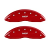 14207FMGPRD Front Disc Brake Caliper Covers Fits Select Chevy Silverado 1500 Classic/Chevy Silverado 1500 [Red w/Silver MGP] - image 1