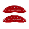 14207FSILRD Front Disc Brake Caliper Covers Fits Select Chevy Silverado 1500/Classic [Red w/Silver Silverado] - image 1