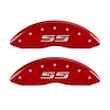 14207FSS3RD Front Disc Brake Caliper Covers Fits Select Chevy Silverado 1500/Classic [Red w/Silver SS (Silverado)] - image 1