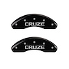 14208FCRZBK Front Disc Brake Caliper Covers for 2011-2013 Chevy Cruze [Black Finish w/ Silver Cruze] - image 1