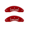 14208FCRZRD Front Disc Brake Caliper Covers for 2011-2013 Chevy Cruze [Red Finish w/ Silver Cruze] - image 1