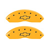 14212FBOWYL Front Disc Brake Caliper Covers for 1997-2000 Chevy Tahoe, 2000 Chevy Tahoe [Yellow Finish w/ Black Bowtie] - image 1