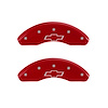 14213FBOWRD Front Disc Brake Caliper Covers Fits Select Chevy Sonic [Red Finish w/ Silver Bowtie] - image 1