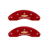 14213FBRCRD Front Disc Brake Caliper Covers Fits Select Chevy Sonic [Red Finish w/ Silver Chevy Racing] - image 1