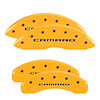 14215SCA5YL Front & Rear Disc Brake Caliper Covers for 2012 Chevy Camaro [Yellow Finish w/ Black Camaro (Gen 5/6)] - image 1