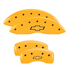 14217SBOWYL Front & Rear Disc Brake Caliper Covers Fits Select Chevy Impala, Chevy Monte Carlo [Yellow Finish w/ Black Bowtie] - image 1