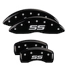 14217SSS4BK Front & Rear Disc Brake Caliper Covers Fits Select Chevy Impala/Chevy Monte Carlo [Black w/Silver SS (Monte Carlo)] - image 1