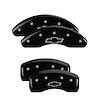 14229SBOWBK Front & Rear Disc Brake Caliper Covers Fits Select Chevy Sonic [Black Finish w/ Silver Bowtie] - image 1