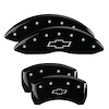 14231SBOWBK Front & Rear Disc Brake Caliper Covers for 2014-2015 Chevy SS [Black Finish w/ Silver Bowtie] - image 1