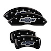 14235SBANBK Front & Rear Disc Brake Caliper Covers Fits Select Chevy Colorado [Black Finish w/ Silver 100 Anniversary Chevrolet] - image 1