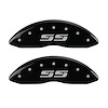 14238FSS3BK Front Disc Brake Caliper Covers Fits Select Chevy Silverado 1500 [Black Finish w/ Silver SS (Silverado)] - image 1