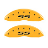 14238FSS3YL Front & Rear Disc Brake Caliper Covers Fits Select Chevy Silverado 1500 [Yellow Finish w/ Black SS (Silverado)] - image 1
