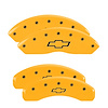 14240SBOWYL Front & Rear Disc Brake Caliper Covers Fits Select Chevy Camaro [Yellow Finish w/ Black Bowtie] - image 1