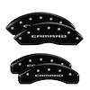 14240SCA5BK Front & Rear Disc Brake Caliper Covers Fits Select Chevy Camaro [Black Finish w/ Silver Camaro (Gen 5/6)]