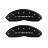 Set of 4 caliper covers Engraved Front and Rear Gen 5/Camaro Matte Black powder coat finish silver characters. - image 1