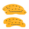 14240SCA5YL Front & Rear Disc Brake Caliper Covers Fits Select Chevy Camaro [Yellow Finish w/ Black Camaro (Gen 5/6)] - image 1