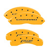 14240SCR5YL Front Disc Brake Caliper Covers Fits Select Chevy Camaro [Yellow Finish w/ Black Camaro / RS (Gen 5/6)] - image 1