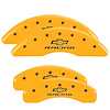 14241SBRCYL Front & Rear Disc Brake Caliper Covers Fits Select Chevy Camaro [Yellow Finish w/ Black Chevy Racing] - image 1