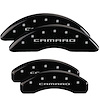 14241SCA5BK Front & Rear Disc Brake Caliper Covers Fits Select Chevy Camaro [Black Finish w/ Silver Camaro (Gen 5/6)] - image 1