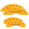 14241SCA5YL Front & Rear Disc Brake Caliper Covers Fits Select Chevy Camaro [Yellow Finish w/ Black Camaro (Gen 5/6)] - image 1