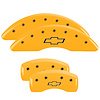 14250SBOWYL Front & Rear Disc Brake Caliper Covers for 2018-2019 Chevy Traverse [Yellow Finish w/ Black Bowtie] - image 1
