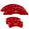 17112SMGPRD Front & Rear Disc Brake Caliper Covers Fits Select Nissan Maxima [Red Finish w/ Silver MGP]