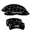 18011SPG8BK Front Disc Brake Caliper Covers for 2008-2009 Pontiac G8 [Black Finish w/ Silver Pontiac / G8] - image 1