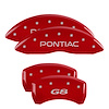 18011SPG8RD Front Disc Brake Caliper Covers for 2008-2009 Pontiac G8 [Red Finish w/ Silver Pontiac / G8] - image 1