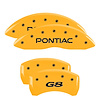 18011SPG8YL Front Disc Brake Caliper Covers for 2008-2009 Pontiac G8 [Yellow Finish w/ Black Pontiac / G8] - image 1