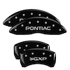 18011SPXPBK Front Disc Brake Caliper Covers for 2008-2009 Pontiac G8 [Black Finish w/ Silver Pontiac / GXP] - image 1