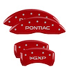18011SPXPRD Front Disc Brake Caliper Covers for 2008-2009 Pontiac G8 [Red Finish w/ Silver Pontiac / GXP] - image 1