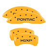 18011SPXPYL Front Disc Brake Caliper Covers for 2008-2009 Pontiac G8 [Yellow Finish w/ Black Pontiac / GXP] - image 1