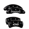18025SPG6BK Front Disc Brake Caliper Covers Fits Select Pontiac G6, Pontiac G5 [Black Finish w/ Silver Pontiac / G6] - image 1