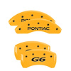 18025SPG6YL Front Disc Brake Caliper Covers Fits Select Pontiac G6, Pontiac G5 [Yellow Finish w/ Black Pontiac / G6] - image 1