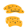 18025SPONYL Front Disc Brake Caliper Covers Fits Select Pontiac G6, Pontiac G5 [Yellow Finish w/ Black Pontiac / Arrow Logo] - image 1